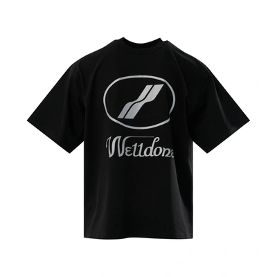 We11 Done We11done Black Reflective Logo T-shirt