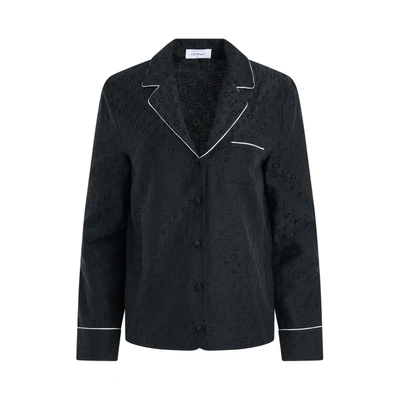 OFF-WHITE WOMEN'S LOGO JACQUARDARD PAJAMA SHIRT