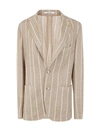 Tagliatore Single Breasted Pinstriped Jacket In Multicolour