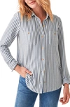 Faherty Legend Soft Striped Shirt In Navy Blazer Stripe