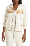 Aviator Nation 5-stripe Zip Hoodie In Vintage White/ Tan