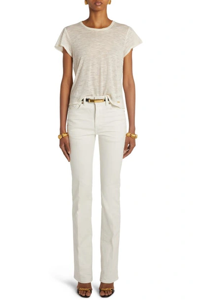Tom Ford Cotton Blend T-shirt In Ivory