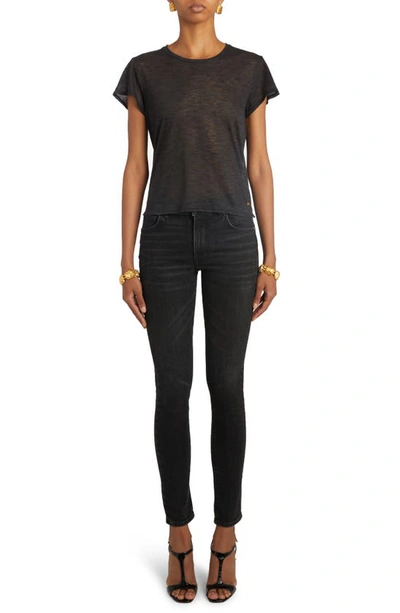 Tom Ford Silk-cotton Blend T-shirt In Black