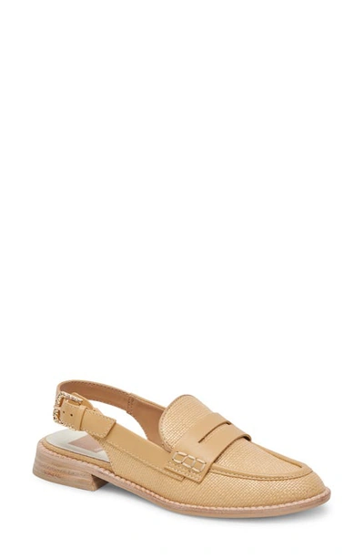 Dolce Vita Hardi Slingback Penny Loafer In Light Natural Raffia