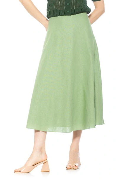 ALEXIA ADMOR BRILYN LINEN MIDI SKIRT