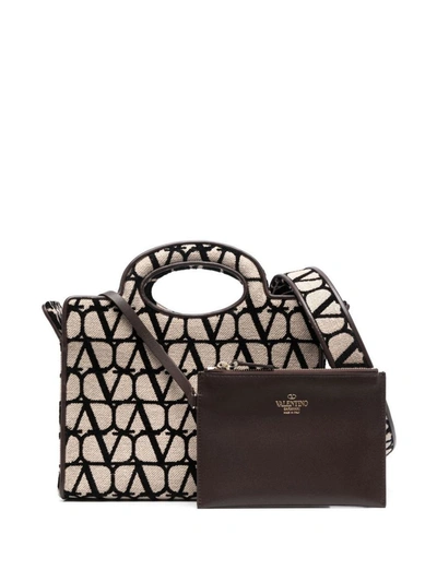 Valentino Garavani Tote Logo Bags In Brown