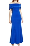 VINCE CAMUTO OFF THE SHOULDER DOUBLE COLLAR ORGANZA GOWN