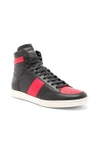 Saint Laurent Black & Red Court Classic Sl/10 High-top Sneakers In Black & Red