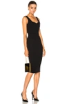 VICTORIA BECKHAM VICTORIA BECKHAM MATTE HEAVY RIB JERSEY DRAPE CAMI CURVE FITTED DRESS IN BLACK,DR FIT 6124 PAW17