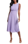 LONDON TIMES LONDON TIMES EMBROIDERED EYELET SLEEVELESS FIT & FLARE DRESS