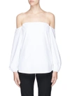 Theory Laureema Off-the-shoulder Cotton-blend Poplin Top In White