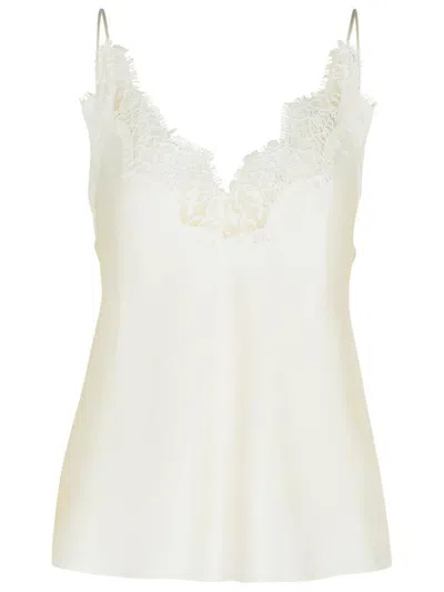 799 Cream Silk Tank Top In Beige