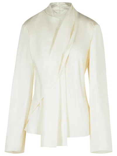 799 Róhe 'foulard' White Silk Shirt In Neutral