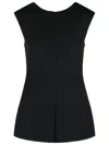 799 Róhe 'sculptural' Wool Blend Tank Top In Black