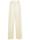 799 Róhe 'tailored' Cream Recycled Polyester Pants In Beige