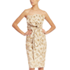 BADGLEY MISCHKA FLORAL LACE STRAPLESS COCKTAIL DRESS WITH BOW