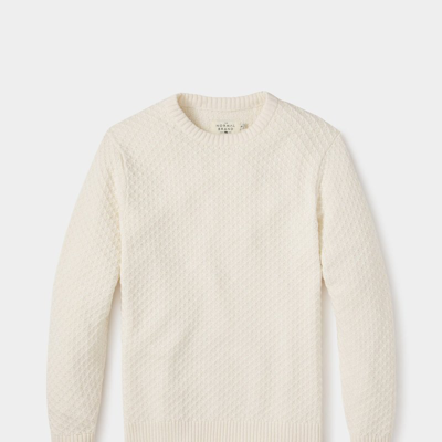 The Normal Brand Pique Stitch Crew Sweater In White