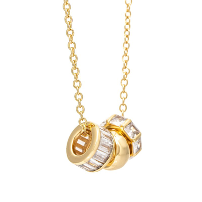 Rivka Friedman Triple Ring Charm Chain Necklace In Gold