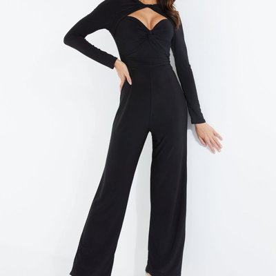 Quiz Women's Ity Jumpsuit With Keyhole Neck And Long Sleeves In Black