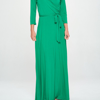 West K Grace Faux-wrap Maxi Dress With Tie Waist In Green
