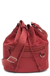Longchamp Neoprene Bucket Bag In Red