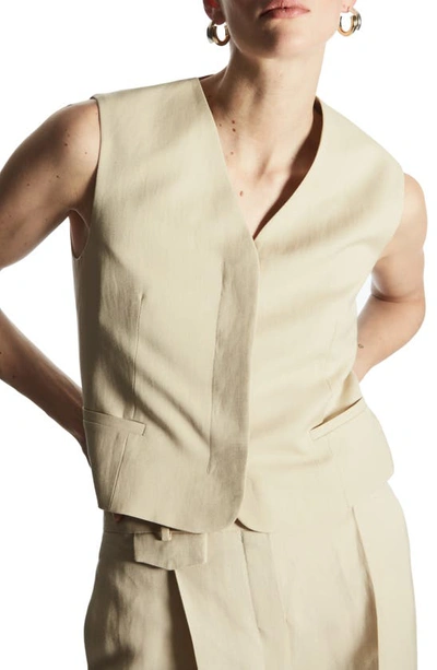 Cos Single-breasted Waistcoat In White Light