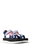 Camper Oruga Up Platform Sandal In Blue/ Pink