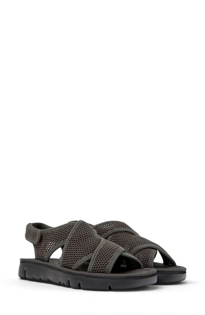 Camper Oruga Mesh Sandals In Dark Gray