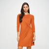 West K Kelsey Side Ruched Dress In Orange