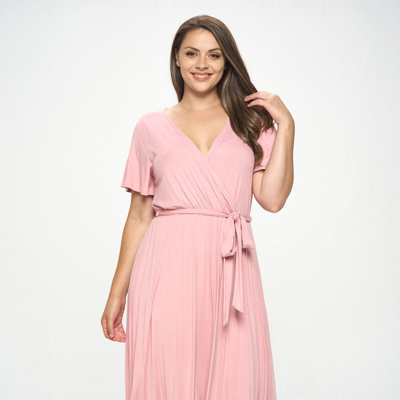 West K Georgia Plus Size Wrap Dress In Pink