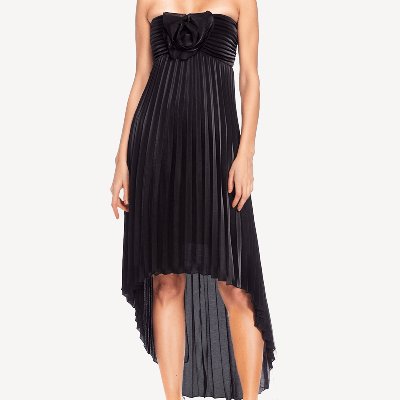 One33 Social The Liliana Black Strapless High-low Cocktail Dress