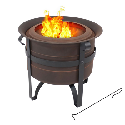 Sunnydaze Decor Steel Cauldron-style Smokeless Fire Pit With Poker In Brown