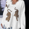 THREADED PEAR REIGN FRAYED SEQUIN TIGER SWEATER