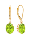 Max + Stone Maxcolor 14k 5.40 Ct. Tw. Peridot Dangle Earrings