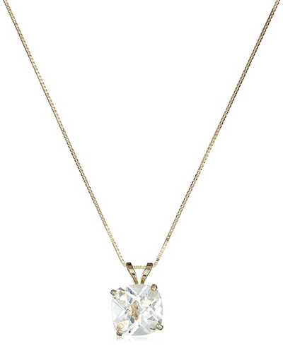 Max + Stone Maxcolor 14k 2.25 Ct. Tw. Created White Sapphire Pendant Necklace