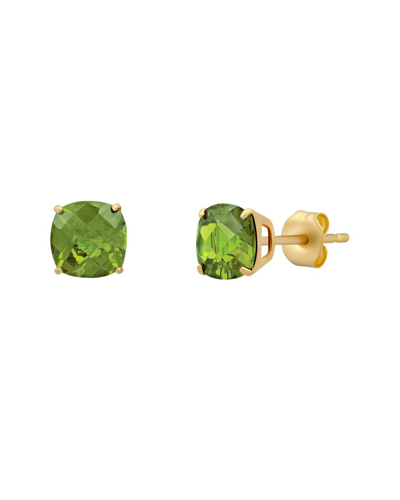 Max + Stone Maxcolor 14k 3.50 Ct. Tw. Peridot Studs In Green