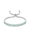 Max + Stone Maxcolor Silver 5.10 Ct. Tw. Blue Topaz Adjustable Bolo Bracelet