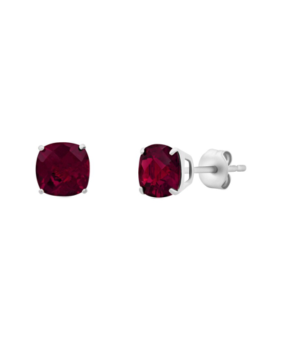 Max + Stone Maxcolor 14k 4.50 Ct. Tw. Lab-grown Ruby Studs In Metallic