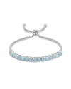 Max + Stone Maxcolor Silver 1.60 Ct. Tw. Lab-grown Opal Adjustable Bolo Bracelet