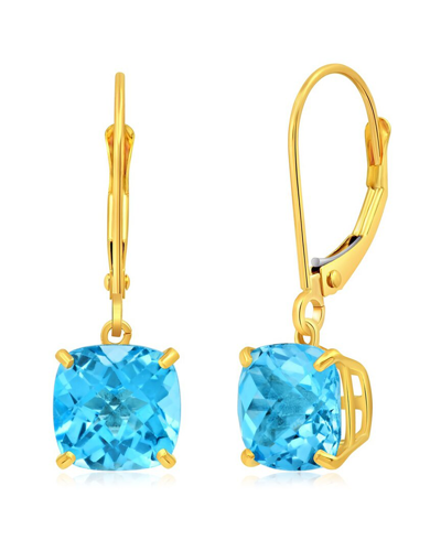 Max + Stone 10k 4.10 Ct. Tw. Blue Topaz Earrings In Gold