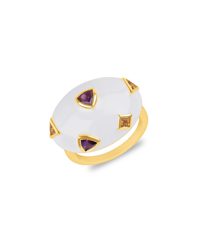 Max + Stone Maxcolor 14k Plated 0.73 Ct. Tw. Amethyst Ring In Gold