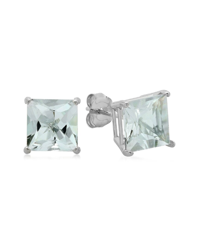 Max + Stone Maxcolor 10k 2.75 Ct. Tw. Aquamarine Studs In Green