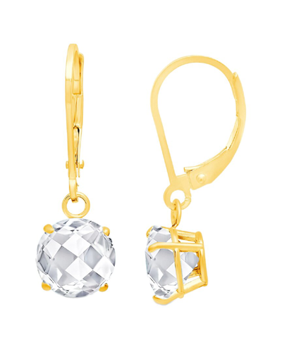 MAX + STONE MAXCOLOR 10K 1.80 CT. TW. WHITE TOPAZ DANGLE EARRINGS