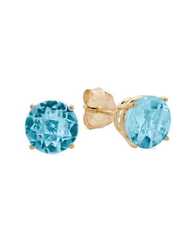 Max + Stone Maxcolor 10k 1.80 Ct. Tw. Blue Topaz Studs In Gold