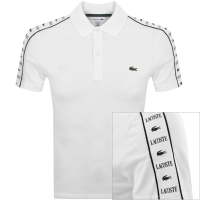 Lacoste Taped Logo Polo T Shirt White