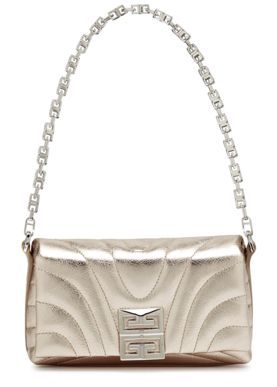 Givenchy 4g Quilted Metallic Leather Shoulder Bag In Gold