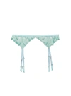 Fleur Du Mal Lily-embroidery Garter Belt In Spearmint