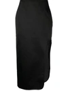 By Malene Birger Wick Slit-detailed Midi Skirt In Black