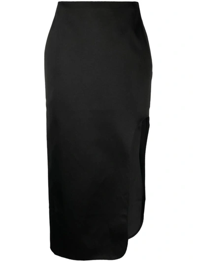 By Malene Birger Wick Slit-detailed Midi Skirt In Black