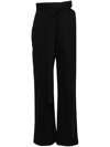 JADE CROPPER BLACK CUT-OUT HIGH-WAISTED TROUSERS